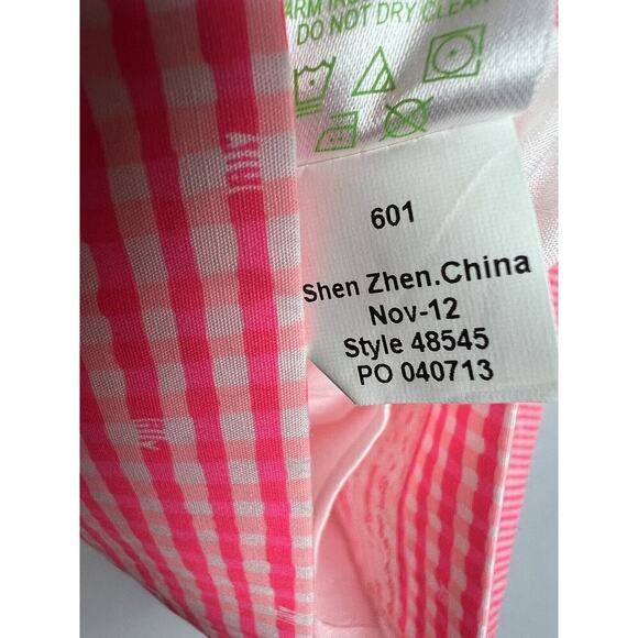 LILLY PULITZER Pink Gingham Thyme Peplum Barbiecore Skirt Size 2 - Picture 6 of 9